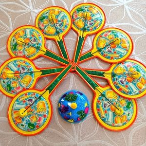 9 Vintage Tin Clappers